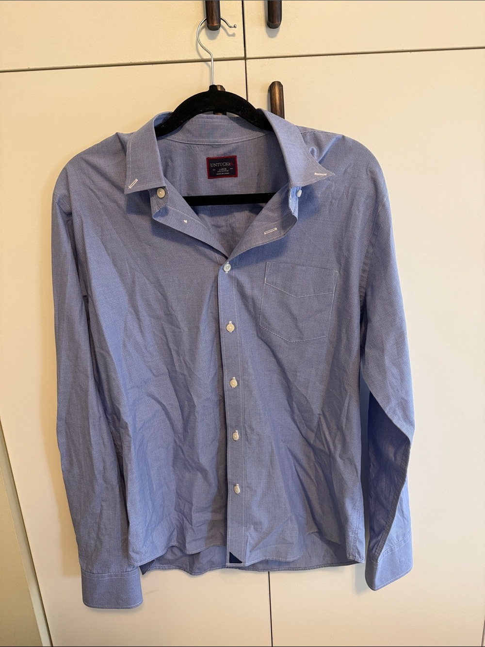 UNTUCKit Men's Blue Button-Down Dress Shirt